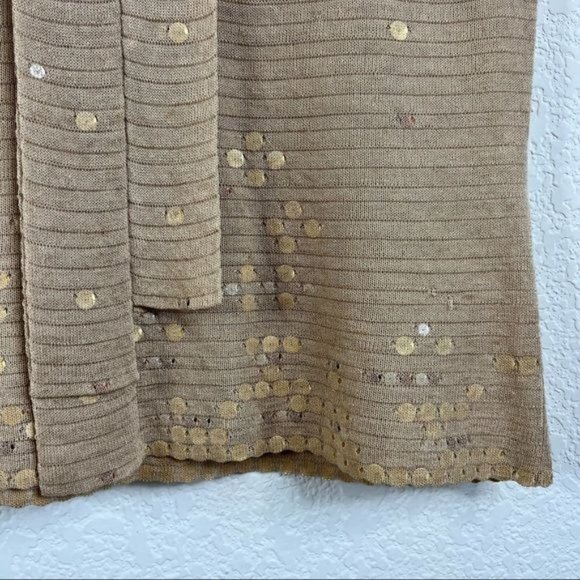 KENZO Paris Knit Interlocked Sequin Linen Woven Shell Sweater - Picture 4 of 6